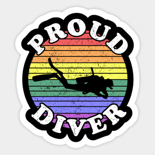 Retro LGBT Proud Scuba Diver Sticker